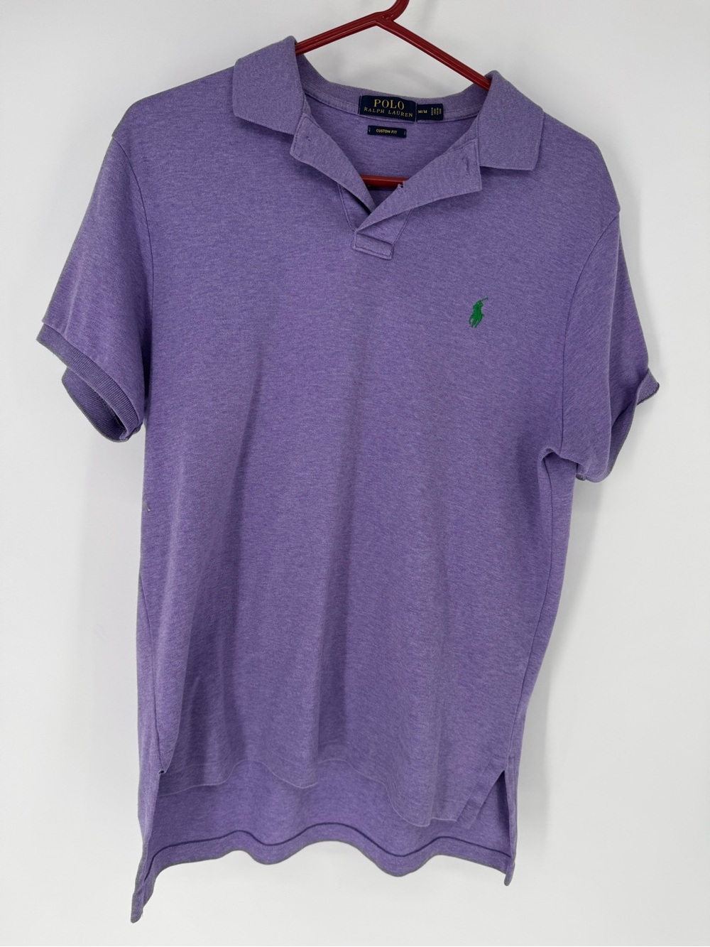 Polo by Ralph Lauren Men’s Lavender Polo with Green Logo